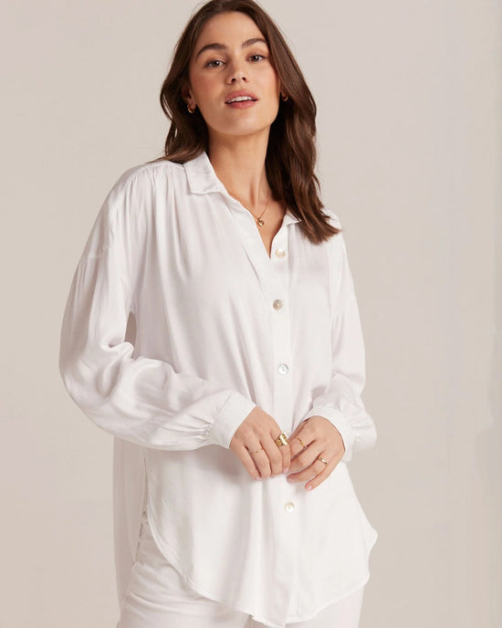 Bella Dahl Clothing Flowy Beach Shirt in White