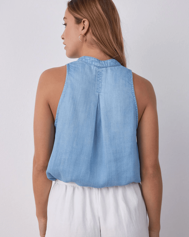 Bella Dahl Clothing Sleeveless Elastic Waist Pullover in Caribbean Wash