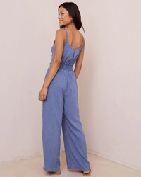 Bella Dahl Clothing Smocked Back Cami Jumpsuit in Spring Navy