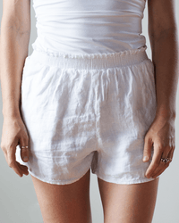 Bella Dahl Clothing Smocked Waist Flowy Short in White