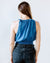 Bella Dahl Clothing Smocked Waist Tie Neck Top in Spring Navy