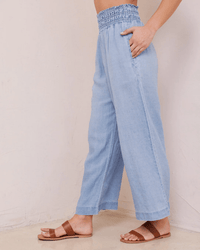 Bella Dahl Clothing Smocked Waist Wide Leg Pant in Bayside Wash