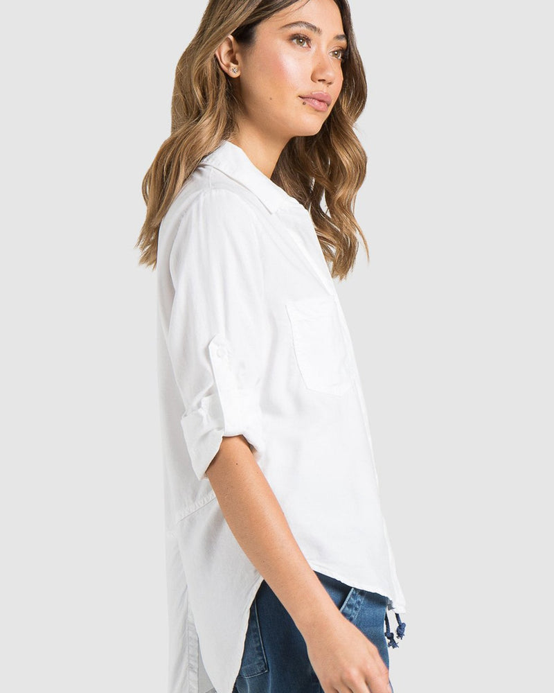 Bella Dahl Clothing Split Back Button Down in White