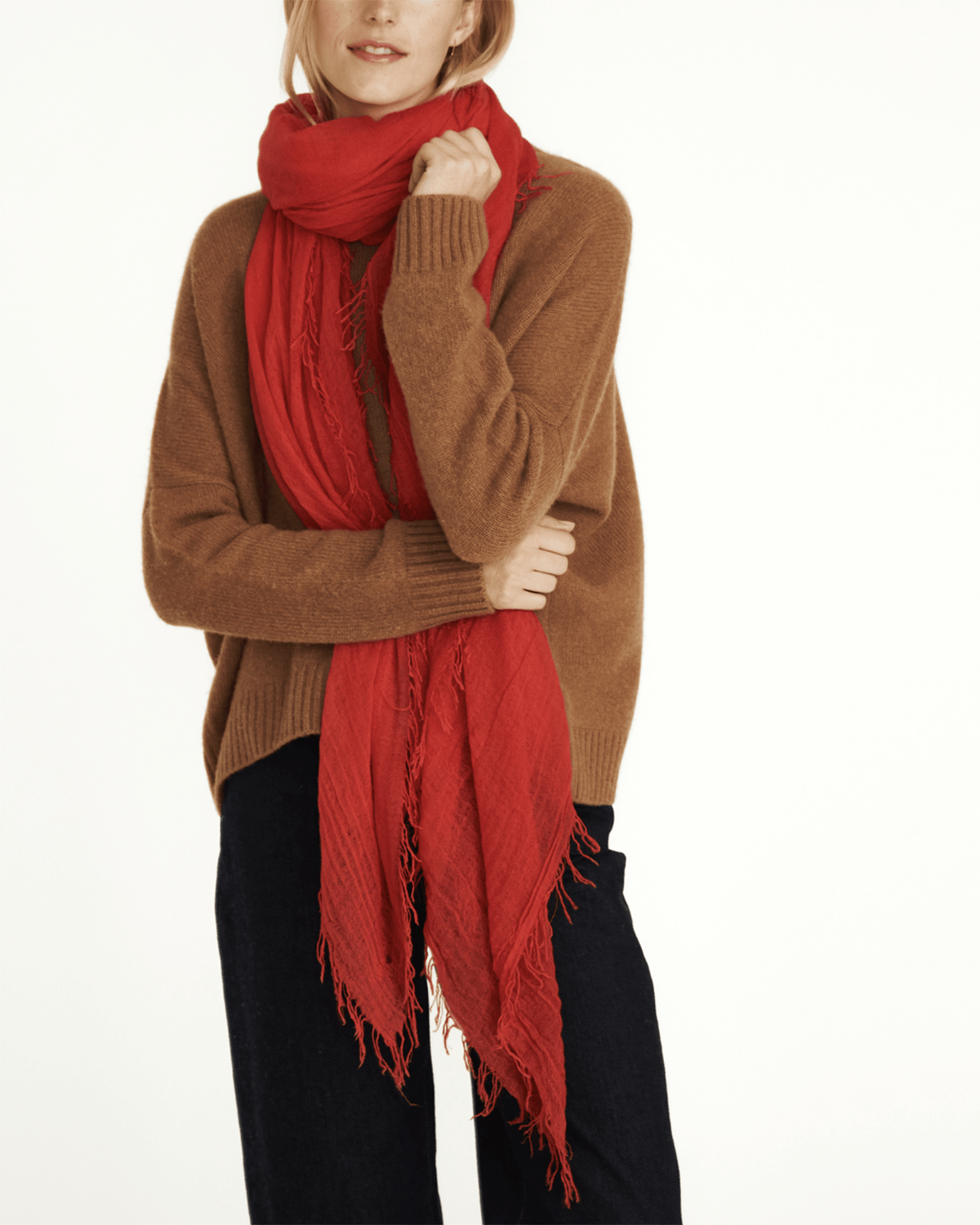 Chan Luu Accessories Valiant Poppy Cashmere & Silk Scarf in Valiant Poppy
