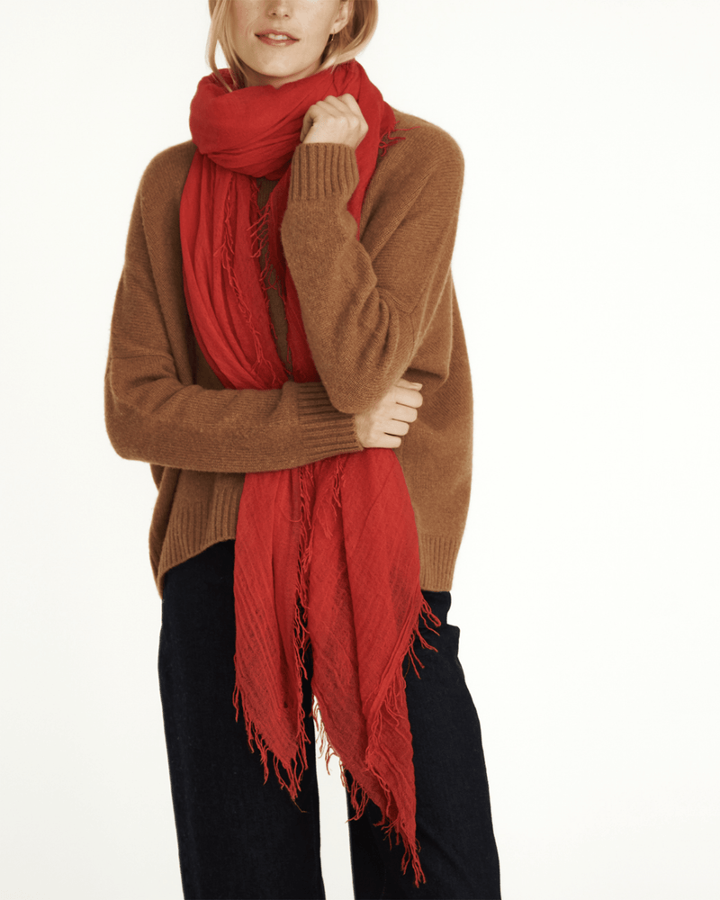 Chan Luu Accessories Valiant Poppy Cashmere & Silk Scarf in Valiant Poppy