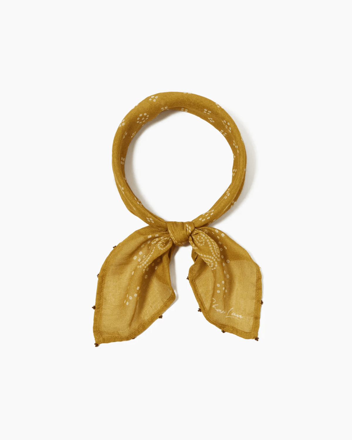 Chan Luu Accessories Honey Dotted Paisley Bandana in Honey