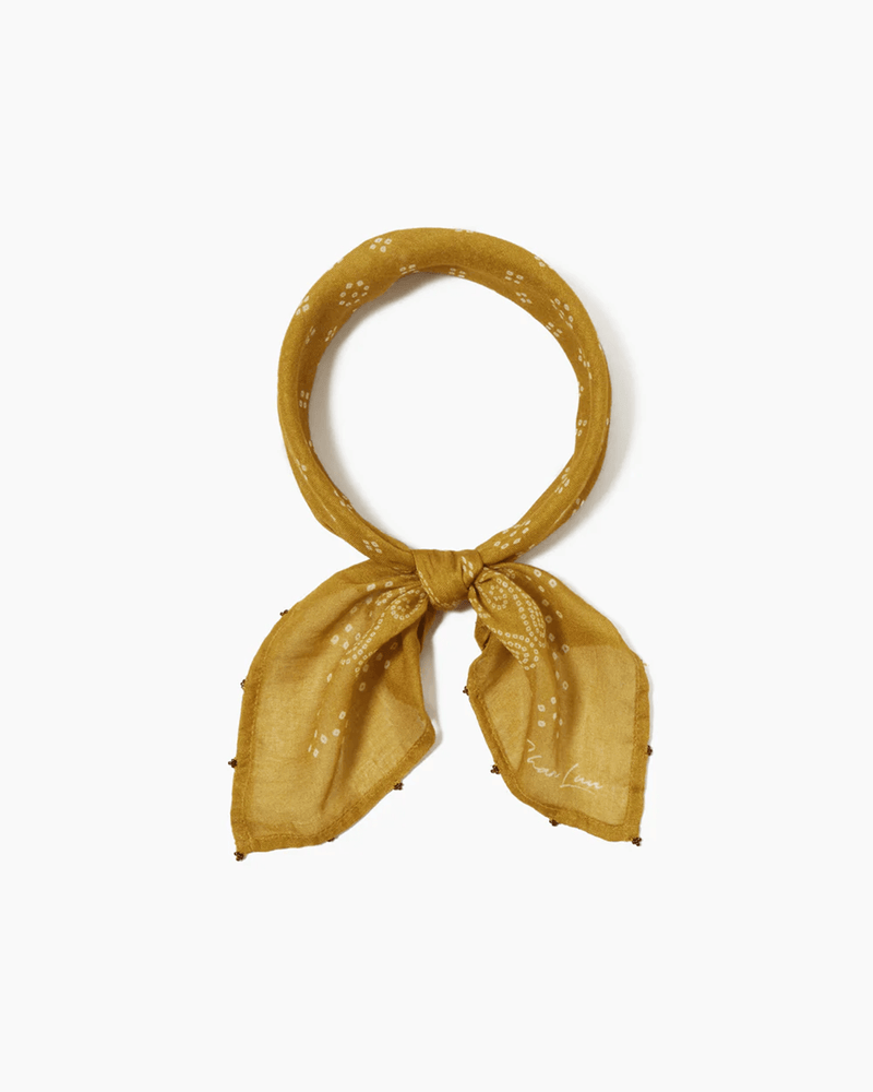 Chan Luu Accessories Honey Dotted Paisley Bandana in Honey