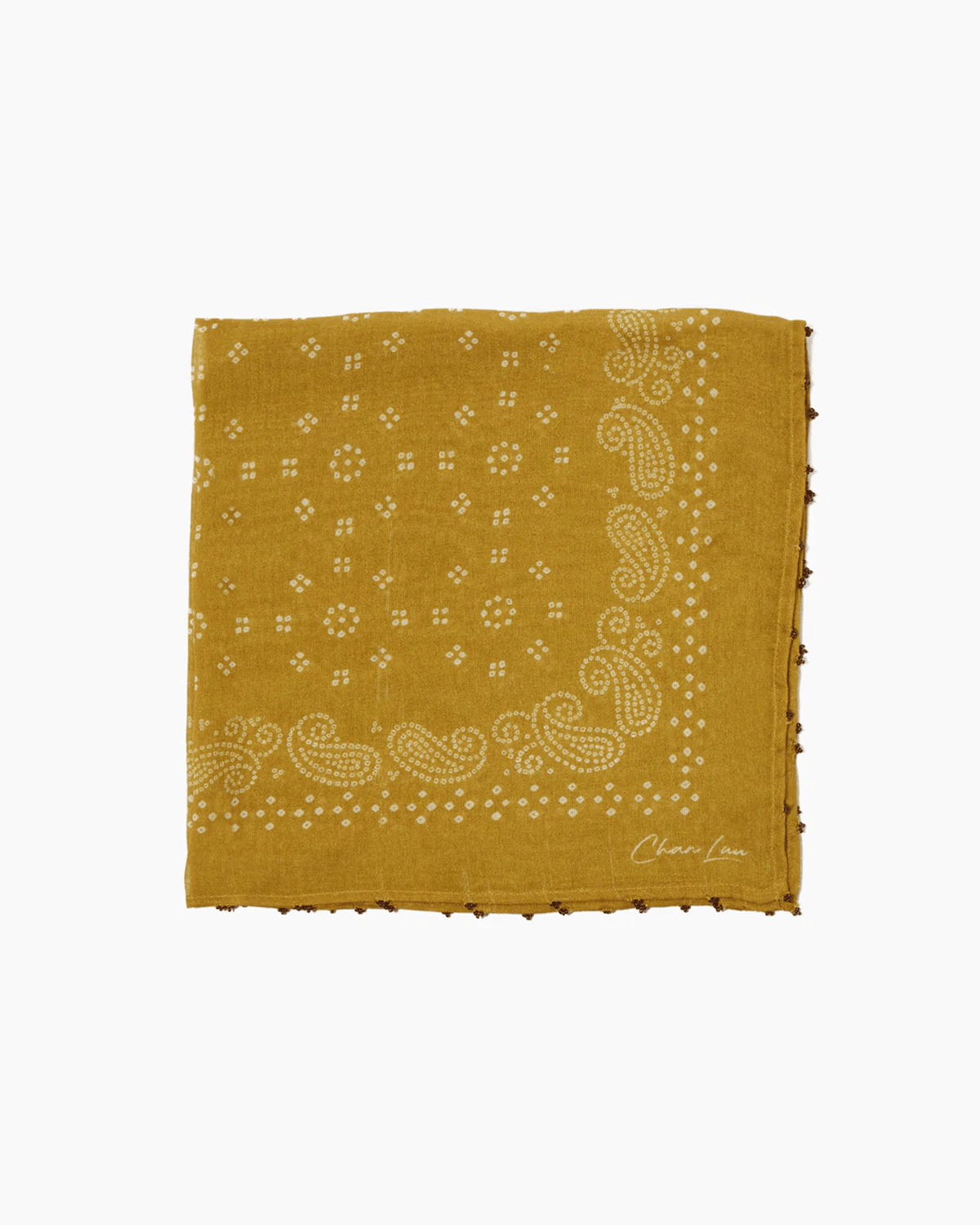 Chan Luu Accessories Honey Dotted Paisley Bandana in Honey