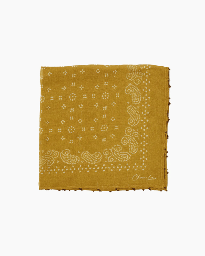 Chan Luu Accessories Honey Dotted Paisley Bandana in Honey