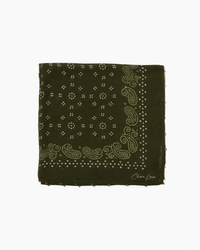 Chan Luu Accessories Kombu Green Dotted Paisley Bandana in Kombu Green