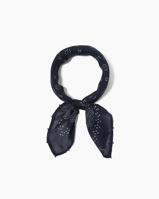 Chan Luu Accessories Pagent Blue Dotted Paisley Bandana in Pagent Blue