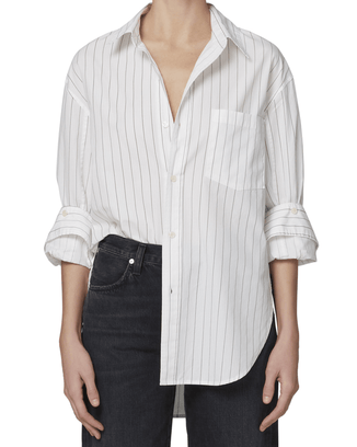 Citizens of Humanity Clothing Kayla Shirt in Bitter Chocolate Stripe