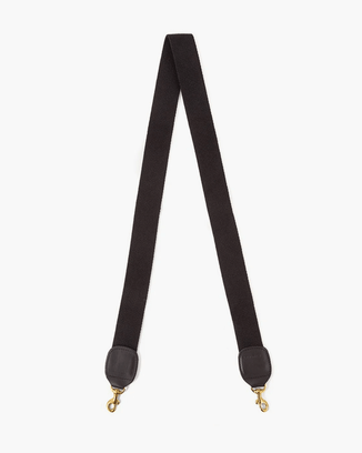 Clare V. Accessories Black 1.5in Cotton Webbing Crossbody Strap in Black
