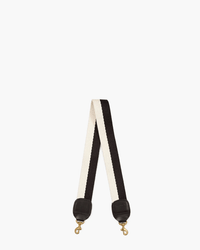 Clare V. Accessories Black/White 2Tone Cotton Webbing Shoulder Strap in Black/White