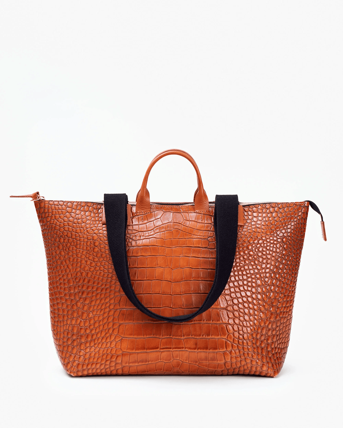 Clare V. Accessories Cuoio Autumn Croco Le Zip Sac in Cuoio