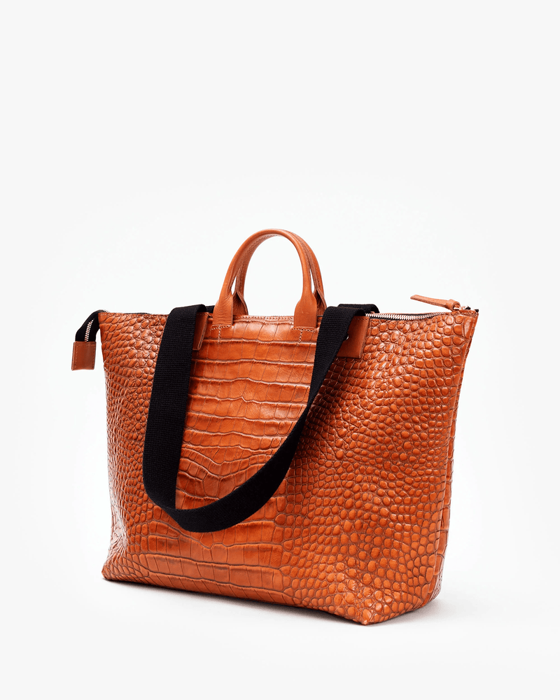 Clare V. Accessories Cuoio Autumn Croco Le Zip Sac in Cuoio