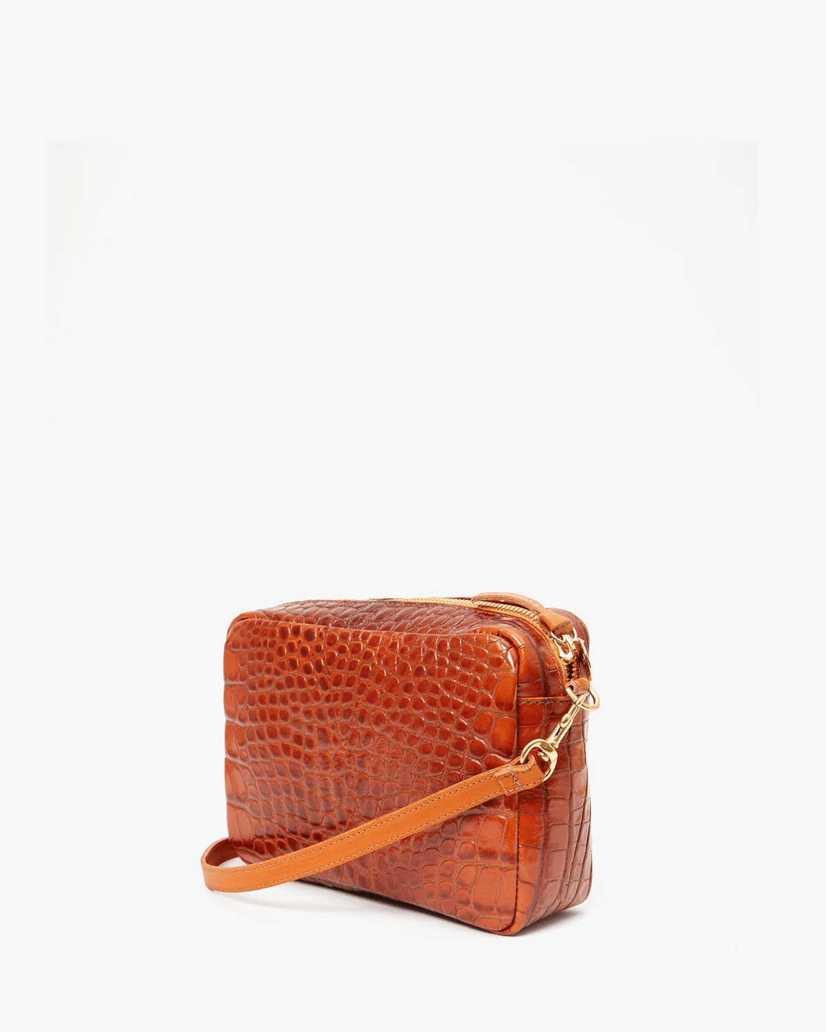 Clare V. Accessories Cuoio Autumn Croco Midi Sac in Cuoio