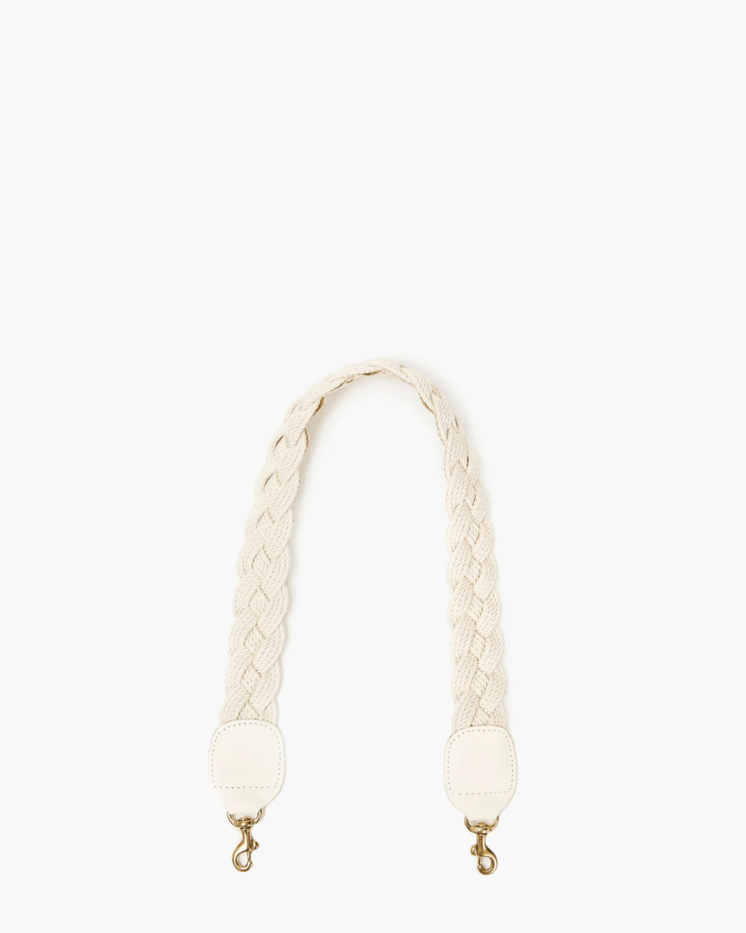 Clare V. Braided Rope Shoulder Strap in Cream W LTR Tabs