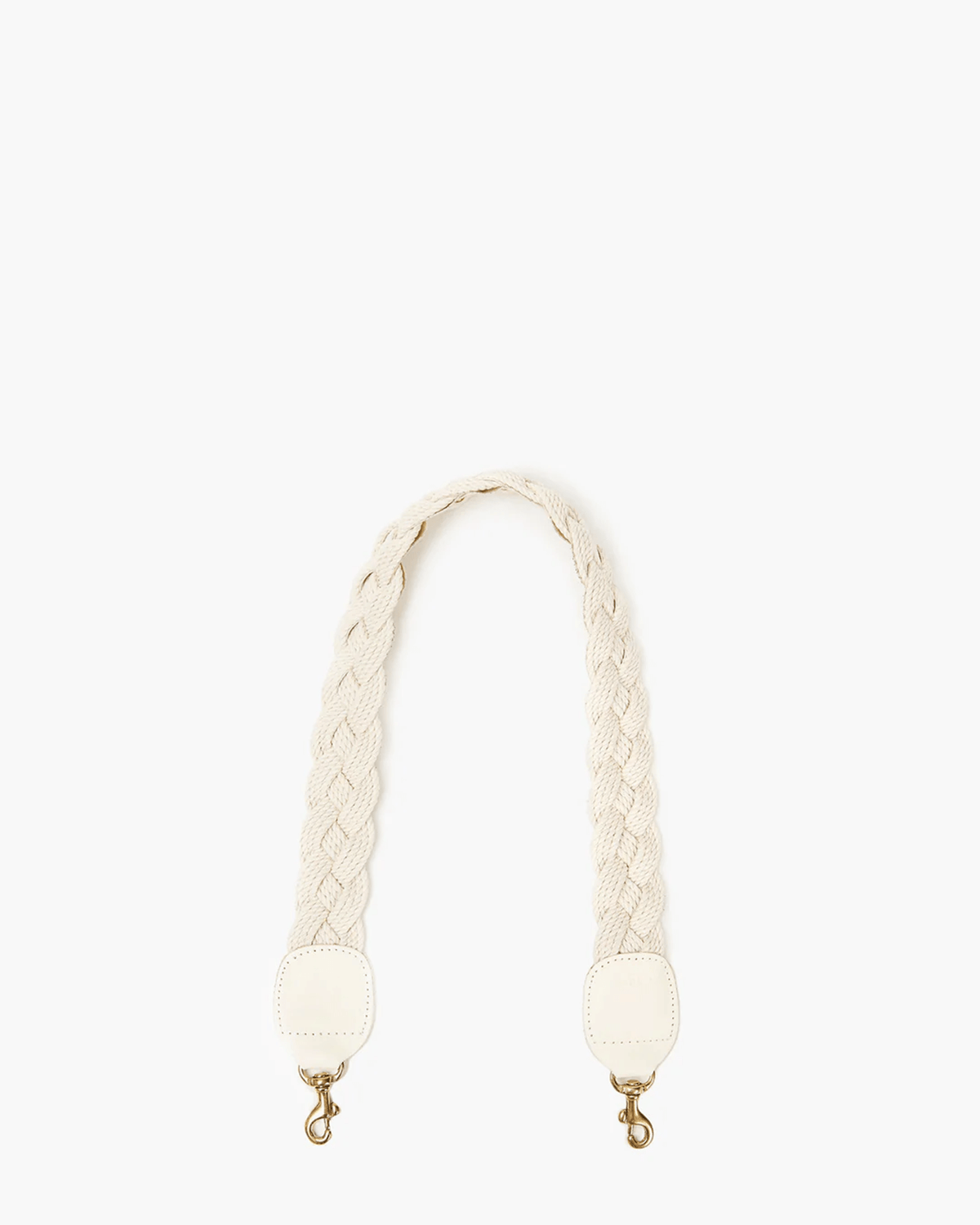 Clare V. Accessories Cream Braided Rope Shoulder Strap in Cream w/ Ltr Tabs