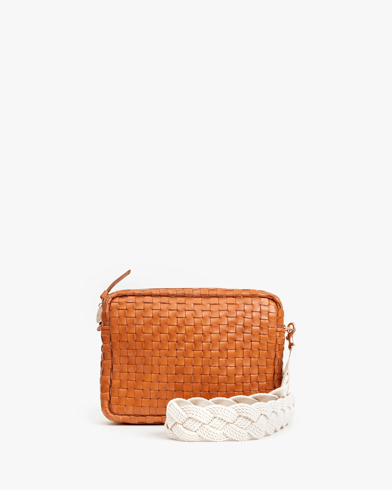 Clare V. Accessories Cream Braided Rope Shoulder Strap in Cream w/ Ltr Tabs