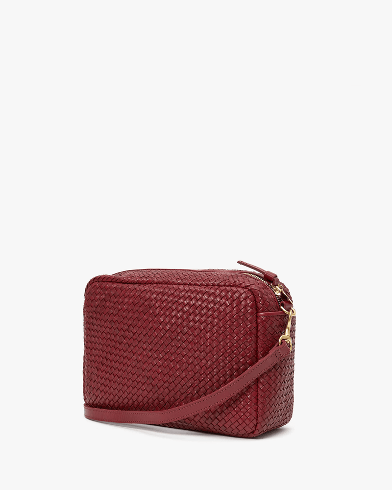 Clare V. Accessories Oxblood Diagonal Woven Marisol in Oxblood