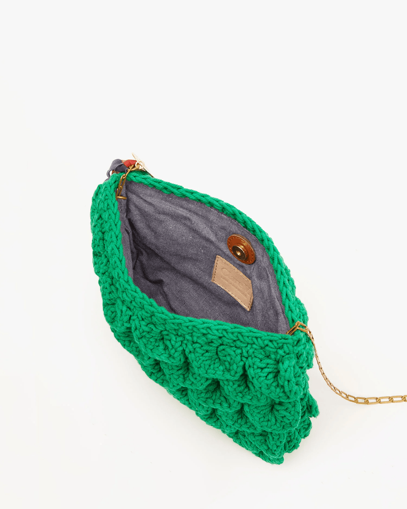 Clare V. Accessories Emerald Estelle in Emerald Crochet Scallop