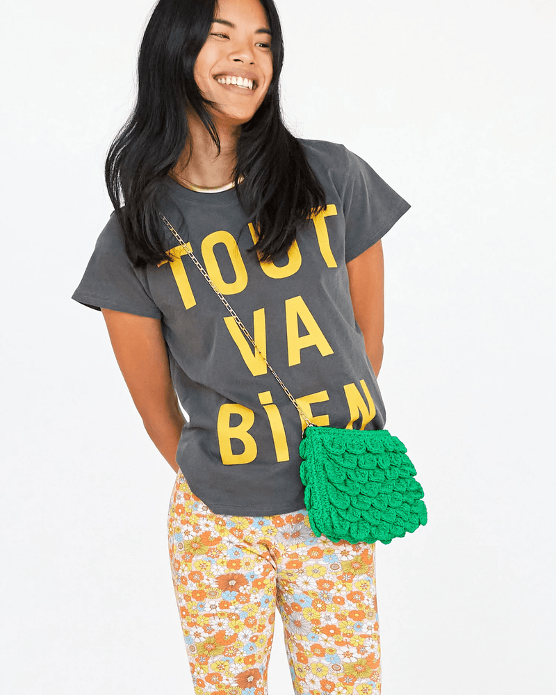 Clare V. Accessories Emerald Estelle in Emerald Crochet Scallop