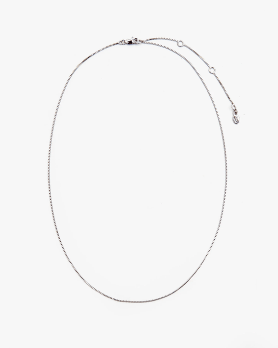 Clare V. Jewelry Sterling Silver Fine Box Chain Necklace 16in in Sterling Silver