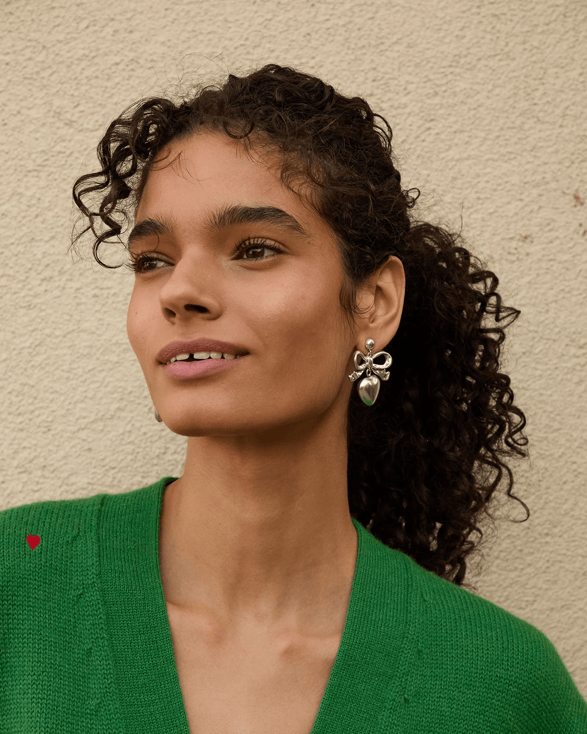 Clare V. Jewelry Silver Heart Drop Earrings Silver