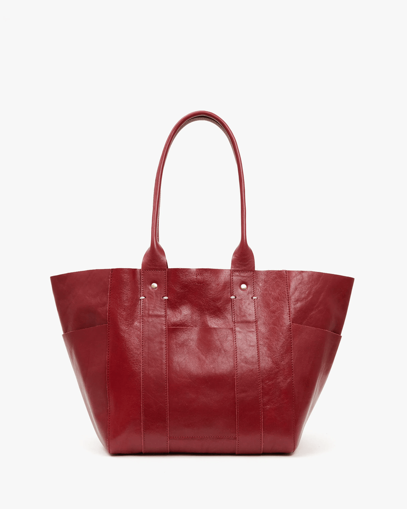 Clare V. Accessories Oxblood Le Slim Box Tote in Oxblood
