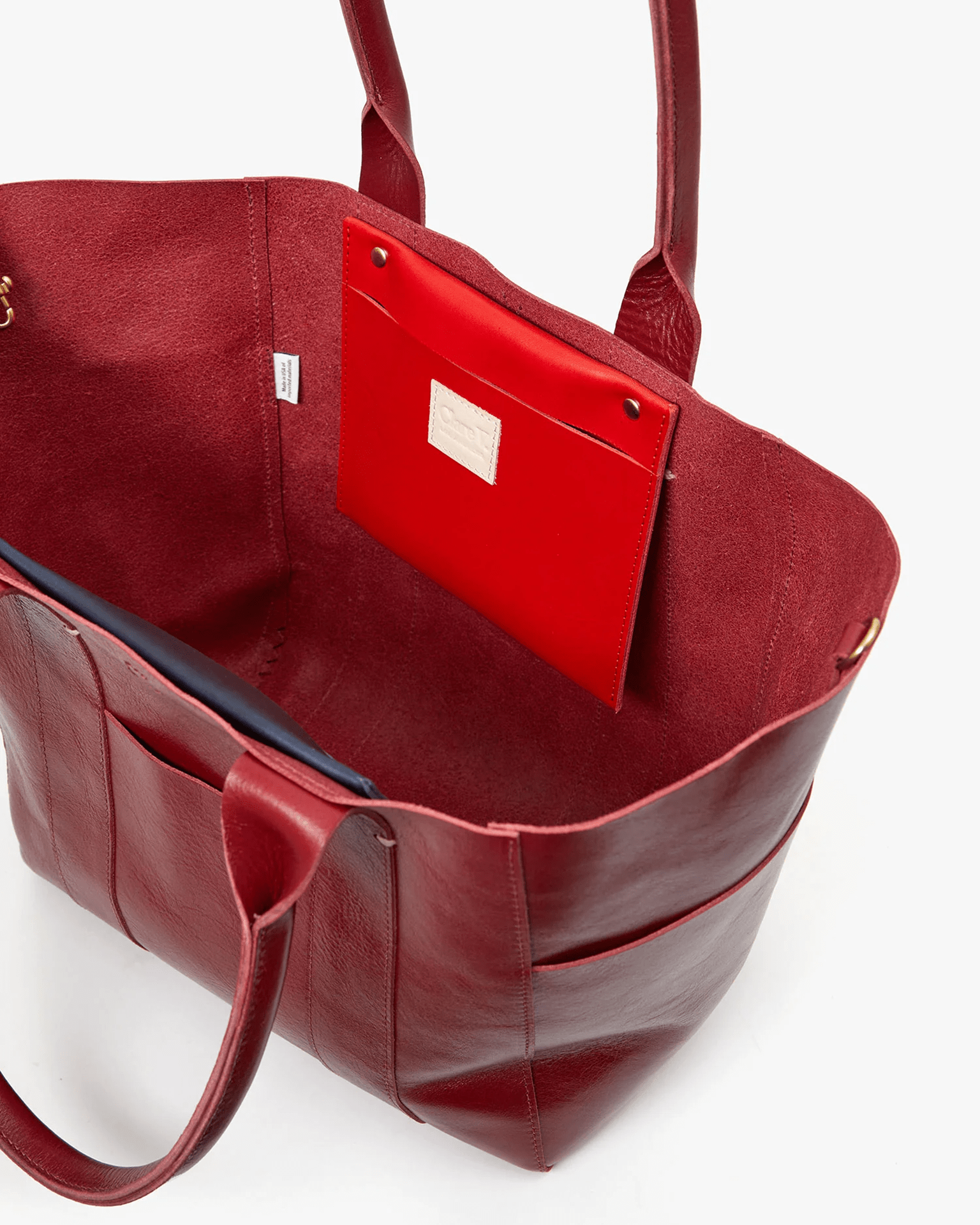 clare v leather tote