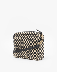 Clare V. Accessories Black/Cream Midi Sac in Black & Cream Woven Checker