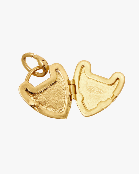 Clare V. Padlock Locket in Vintage Gold 
