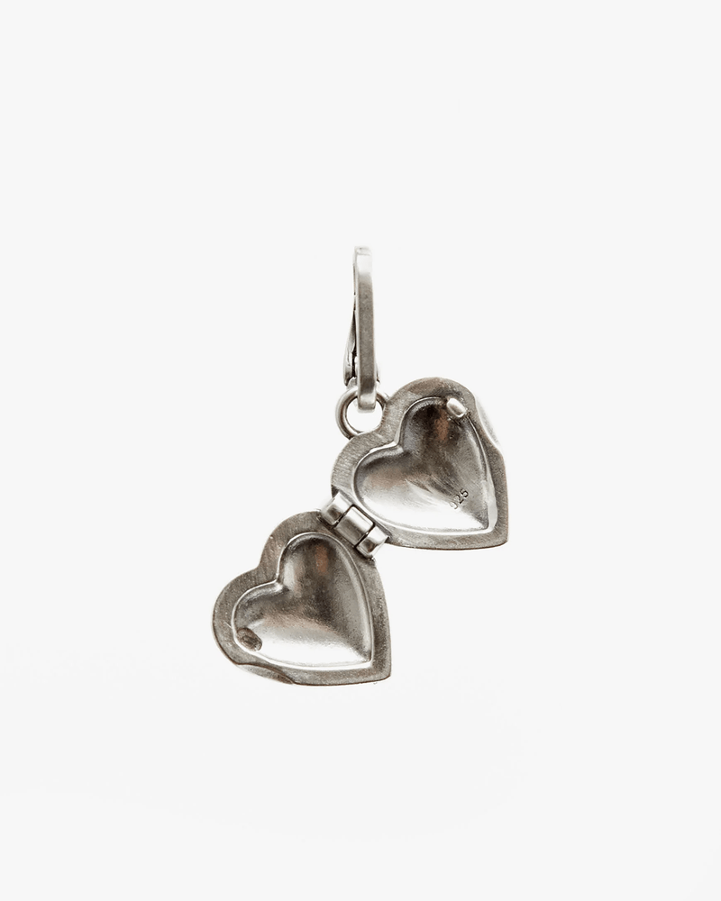 Clare V. Jewelry Sterling Silver Petit Heart Locket in Sterling Silver