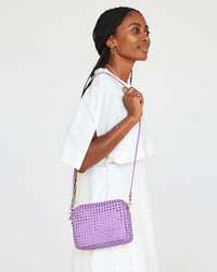 Clare V. Accessories Lilac Rattan Midi Sac in Lilac