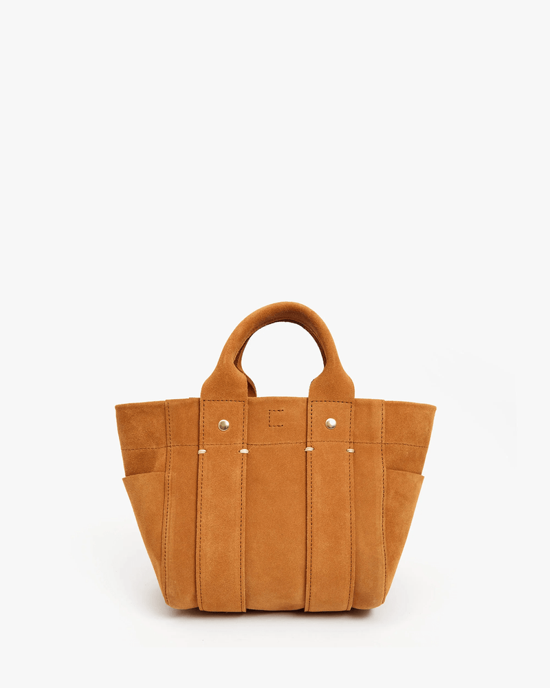 Clare V. Accessories Camel Suede Le Petit Box Tote in Camel