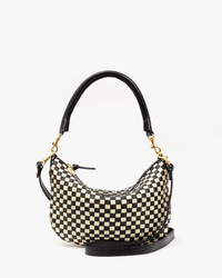 Clare V. Accessories Black & Cream Woven Checker Petit Moyen Messenger in Black & Cream