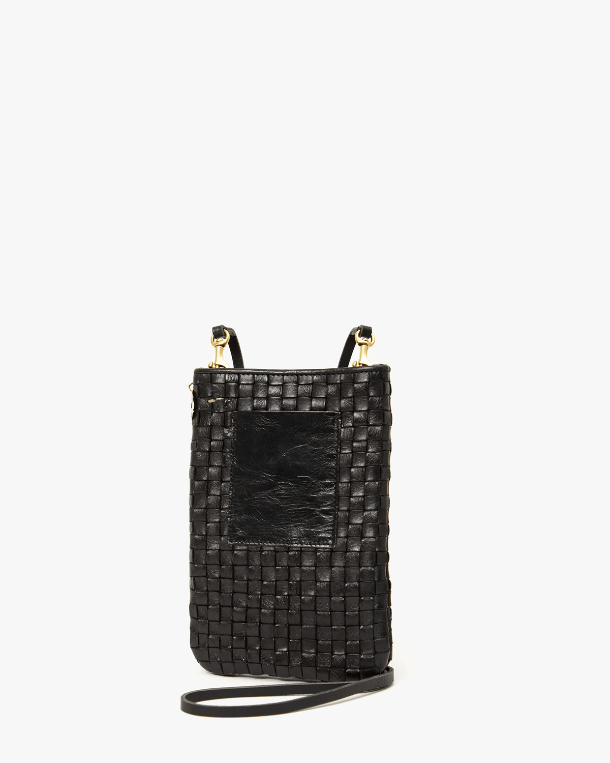 Clare V. Accessories Black Woven Checker Poche in Black