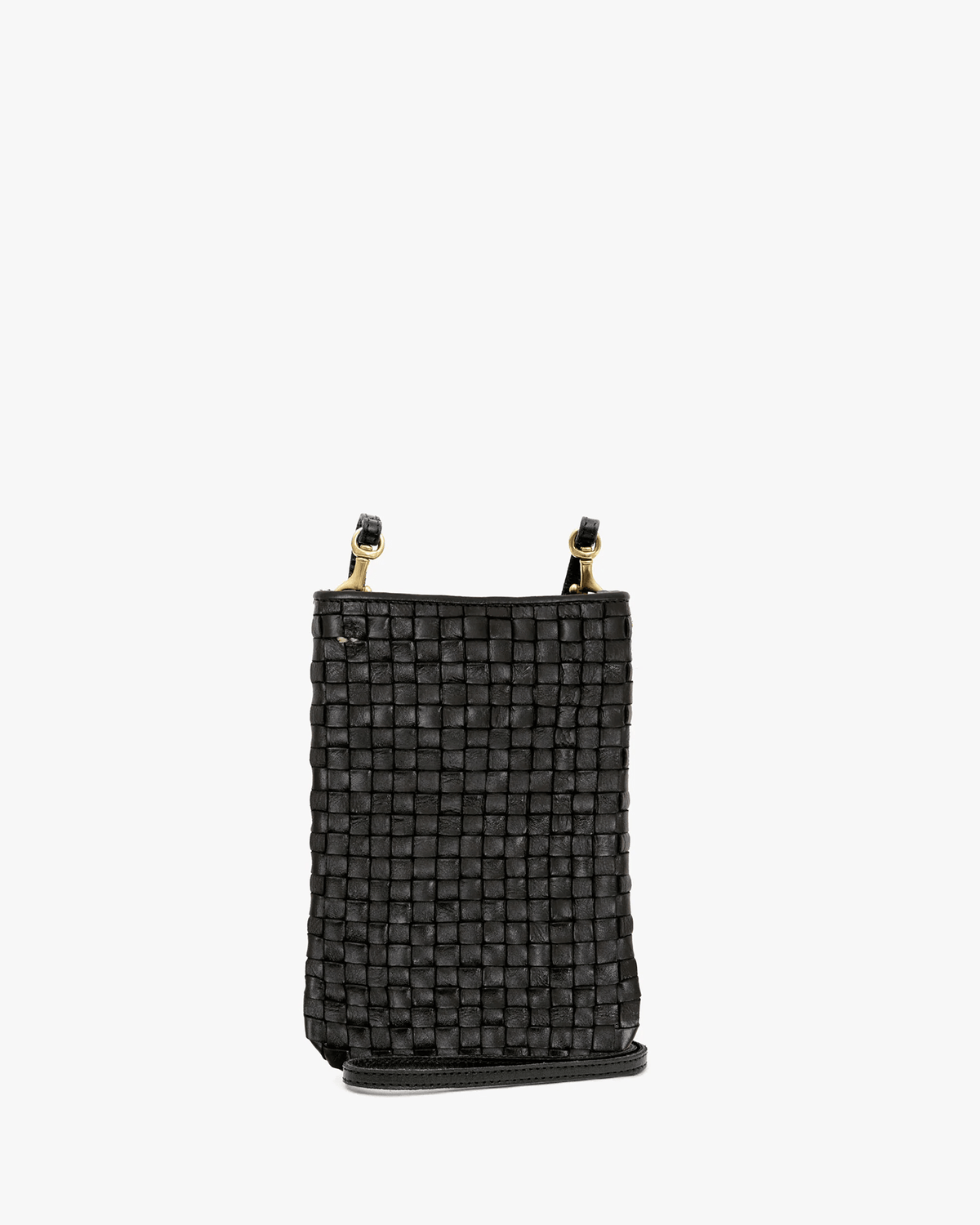 Clare V. Accessories Black Woven Checker Poche in Black