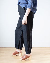 CP Shades Clothing Cropped Polly Pant in Black HW Linen Twill