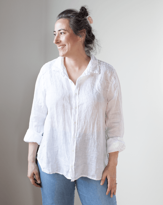 CP Shades Clothing Eliza Blouse in White Linen