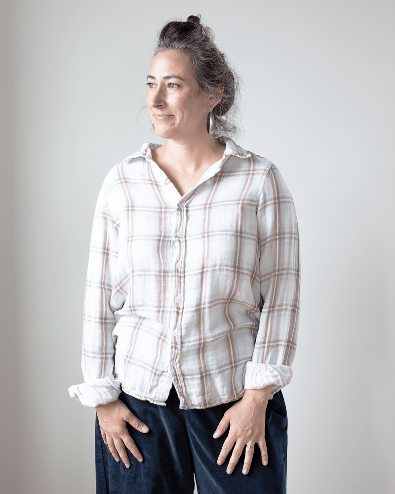 CP Shades Clothing Eliza Fitted Button Down w/o Pkts - Dbl Cttn Gauze in Plaid
