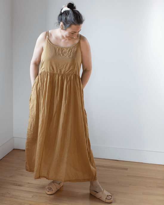 CP Shades Clothing Hazel Dress in Honey Mustard Cotton/Silk