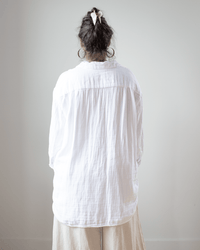 CP Shades Clothing Jane Oversized Button Down w/o Pkts - Dbl Cttn Gauze in White