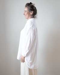 CP Shades Clothing Jane Oversized Button Down w/o Pkts - Dbl Cttn Gauze in White
