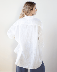 CP Shades Clothing Jane Oversized Button Down w/o Pkts in White Linen