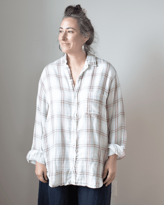 CP Shades Clothing Jojo Shirt - Dbl Cttn Gauze in Plaid