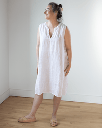 CP Shades Clothing Sylvie Dress in White Linen