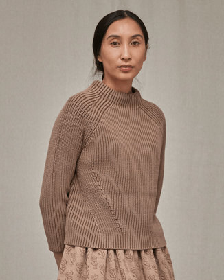 Demylee Clothing Daphne Cotton Sweater in Cocoa
