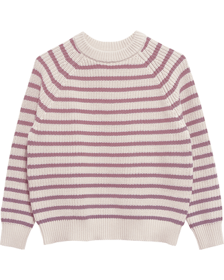 Demylee Clothing Phoebe Stripe Sweater in Natural/Rose Ash